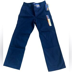 Cherokee Ultimate Khaki Navy Blue Uniform Pants Boys Sz 10H NEW Adjustable Waist